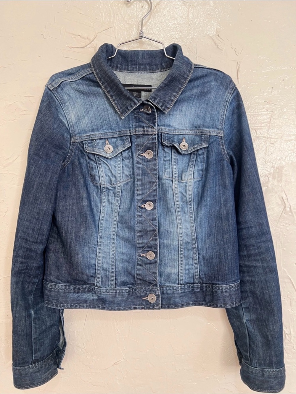 Calvin Klein Y2K Denim Jacket Fitted Slight Stretch Jean Jacket Women’s L